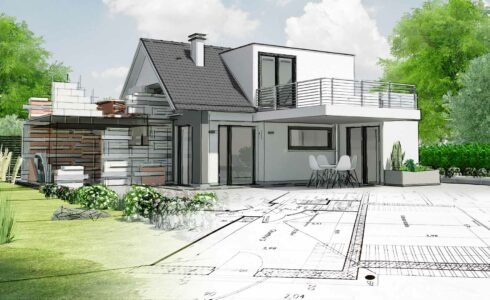 photo de la construction d'une maison sur un terrain