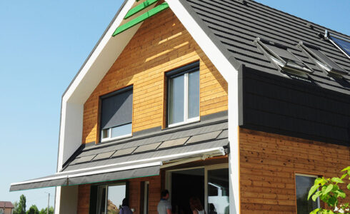 Photo d'une maison individuelle en bois