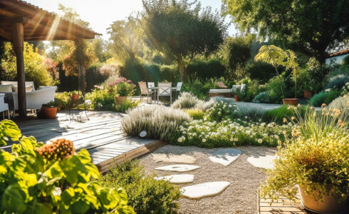 Photo d'une allée de jardin moderne d'une maison neuve