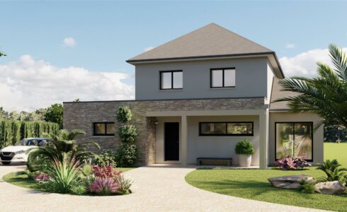 Maison construite avec les tendances actuelles en matière de design intérieur pour les nouvelles constructions