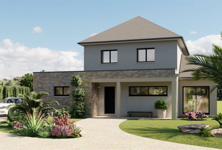 Maison construite avec les tendances actuelles en matière de design intérieur pour les nouvelles constructions